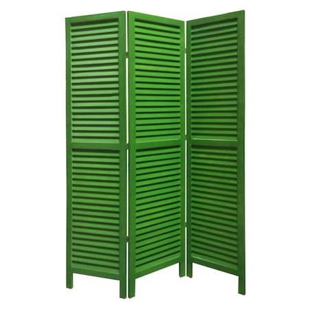Palacedesigns 1 x 48 x 67 in. Wood Shutter Screen Green PA3666993